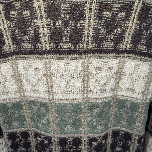 Boco Classics Men's Sweater Green Brown Cream Tan Grandpa Core Size X-Large - Picture 5 of 8